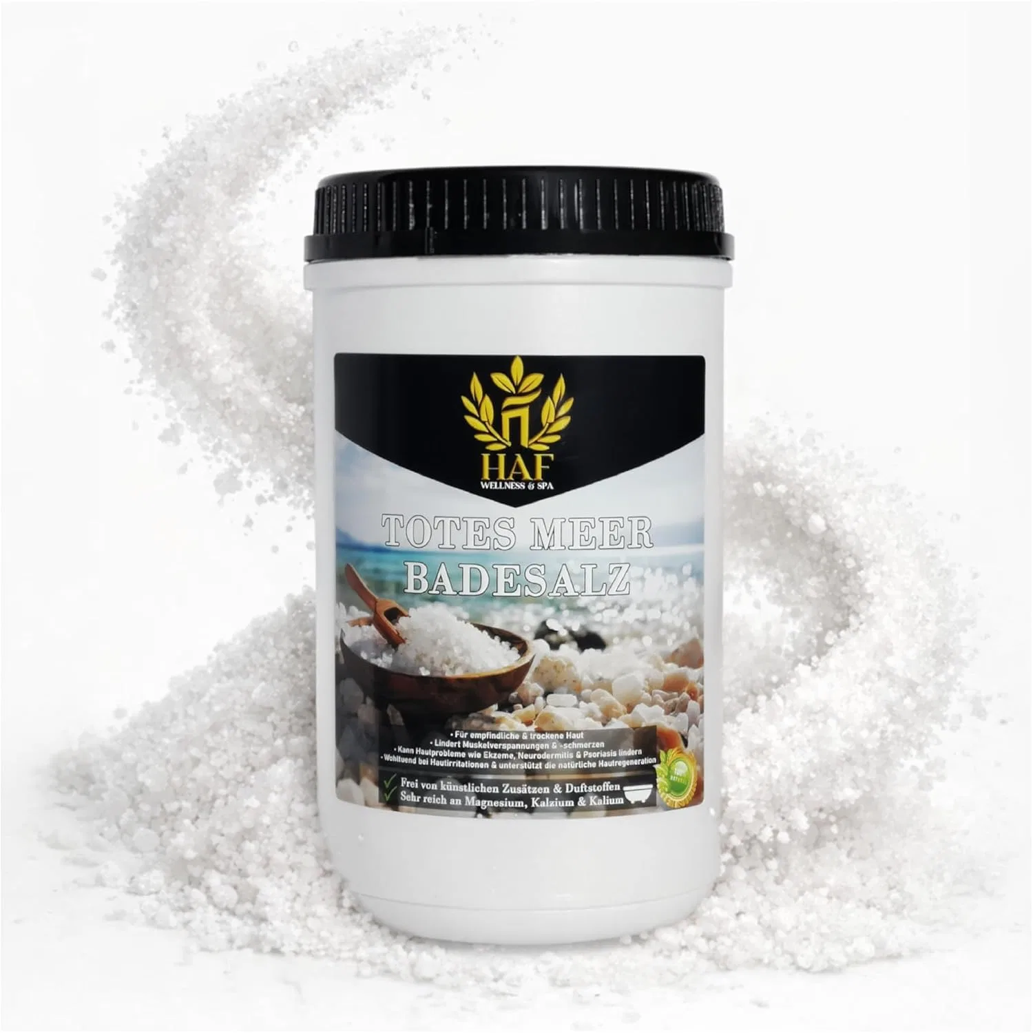Соль для ванны морская крупная HAF, 1 кг, Can