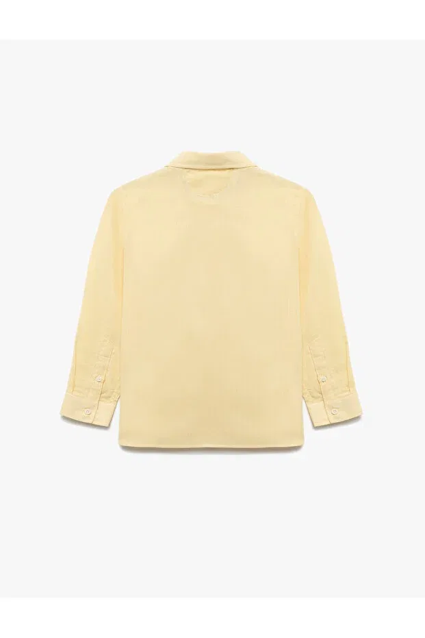 Детская рубашка для мальчиков хлопковая Basics Koton, Yellow — фото 2