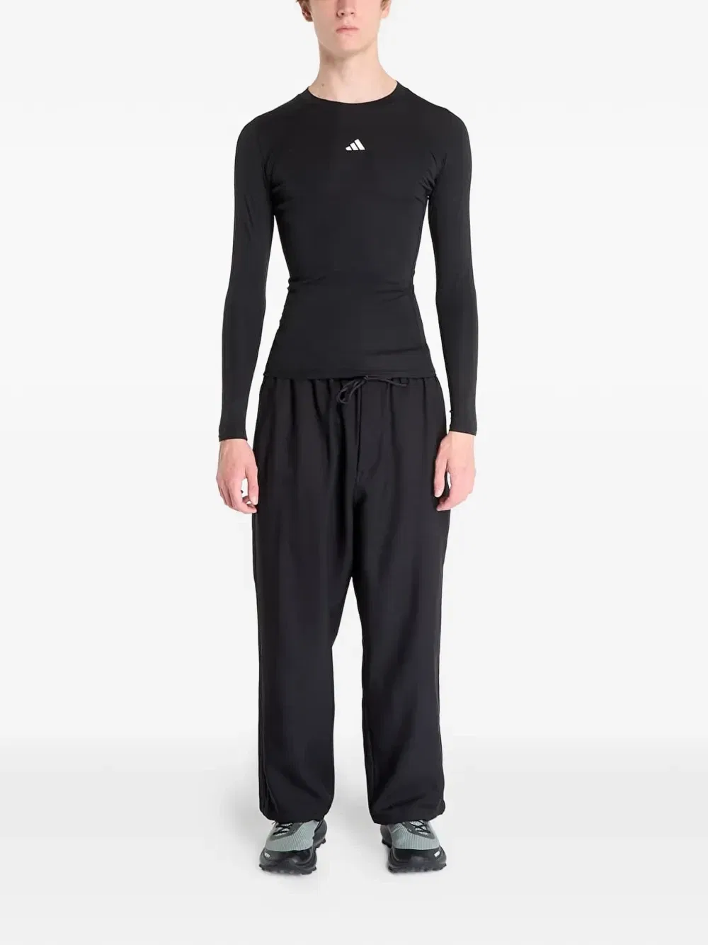 Компрессионный топ с длинными рукавами Adidas, черный — фото 2