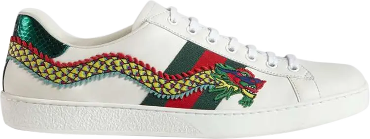 

Кроссовки Gucci Ace Embroidered Dragon, белый