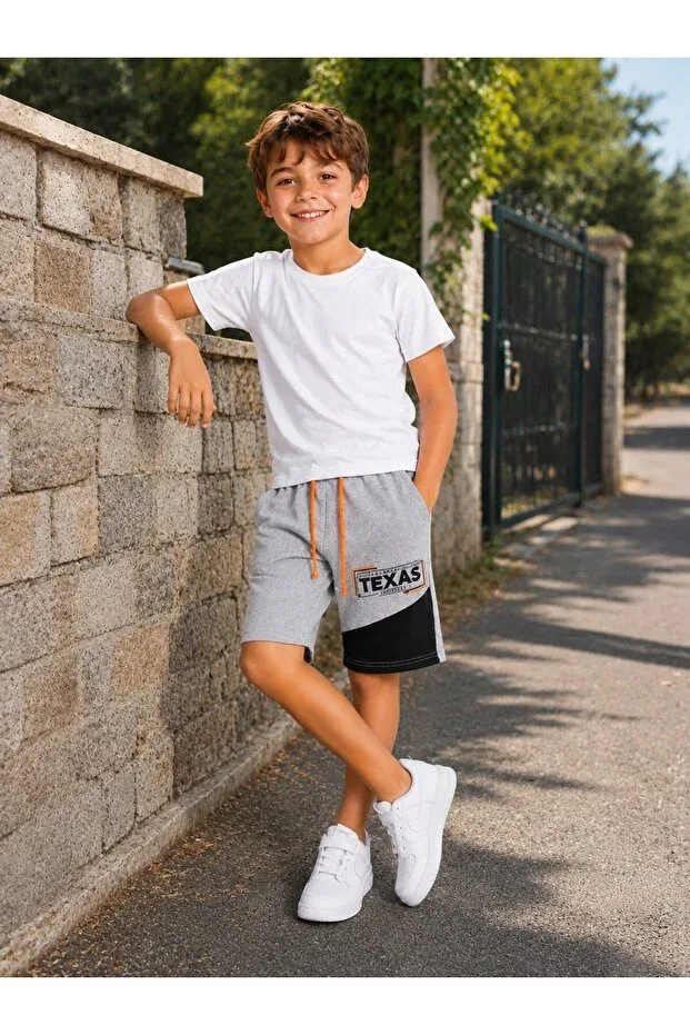 Детские шорты для мальчиков с принтом Basics By Solana Kids, Gray