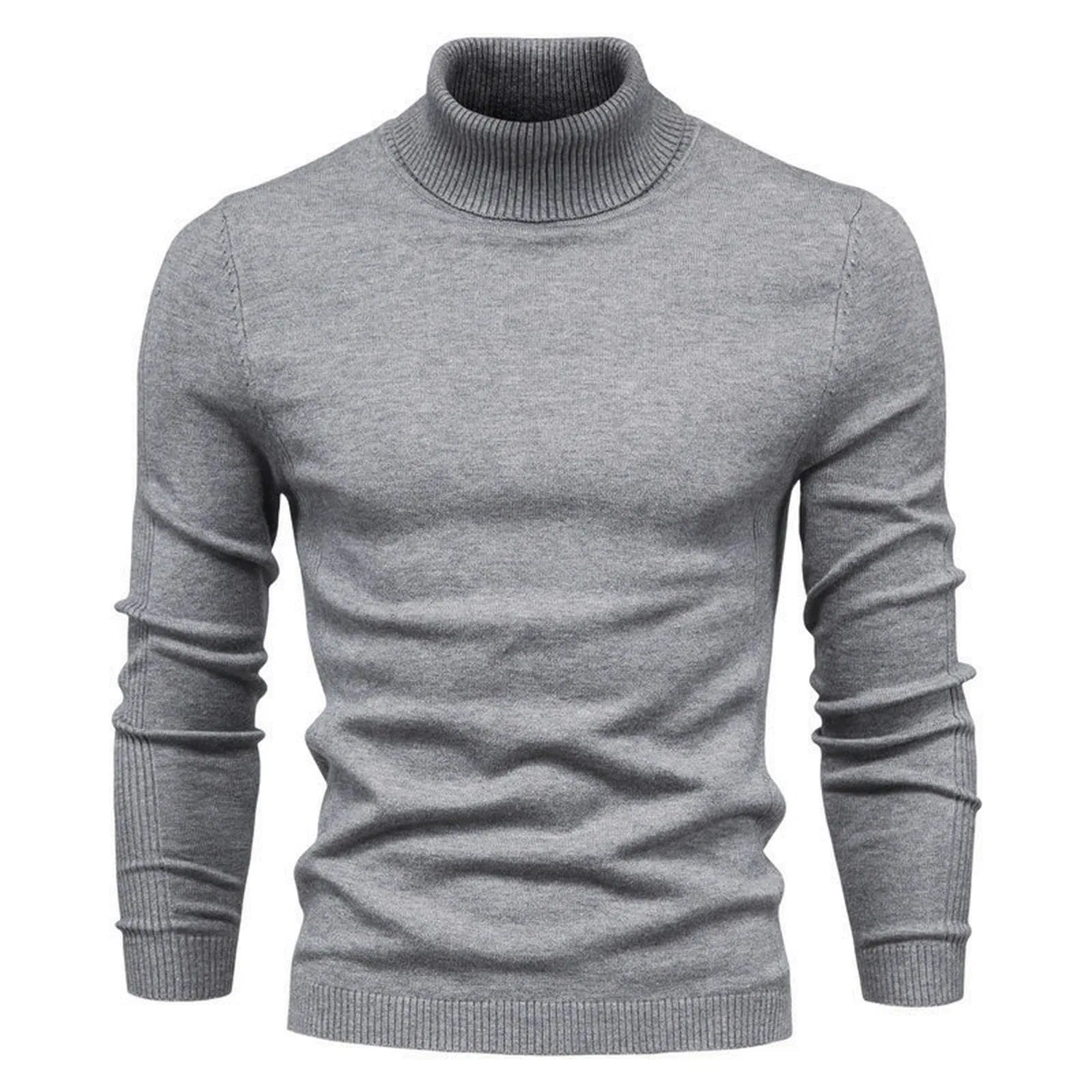 Мужской свитер с высоким воротом, серый, XL, Gray Turtleneck