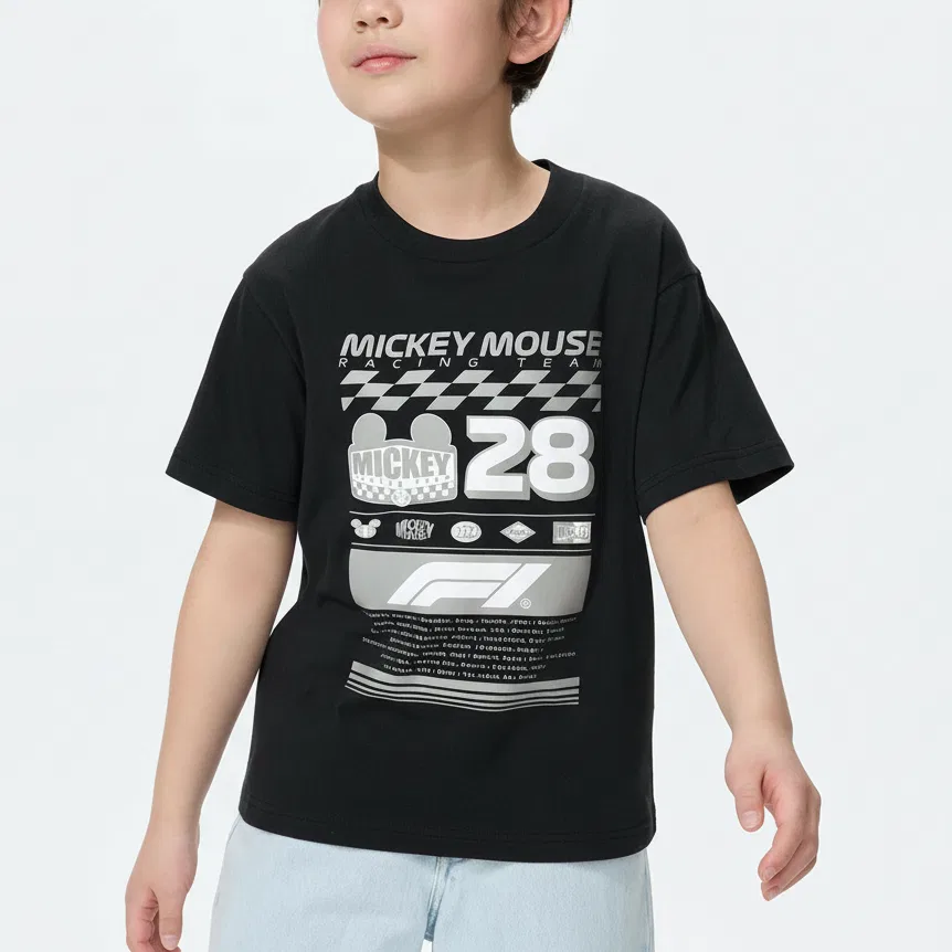 Футболка детская с принтом Disney, UNIQLO, Black — фото 3