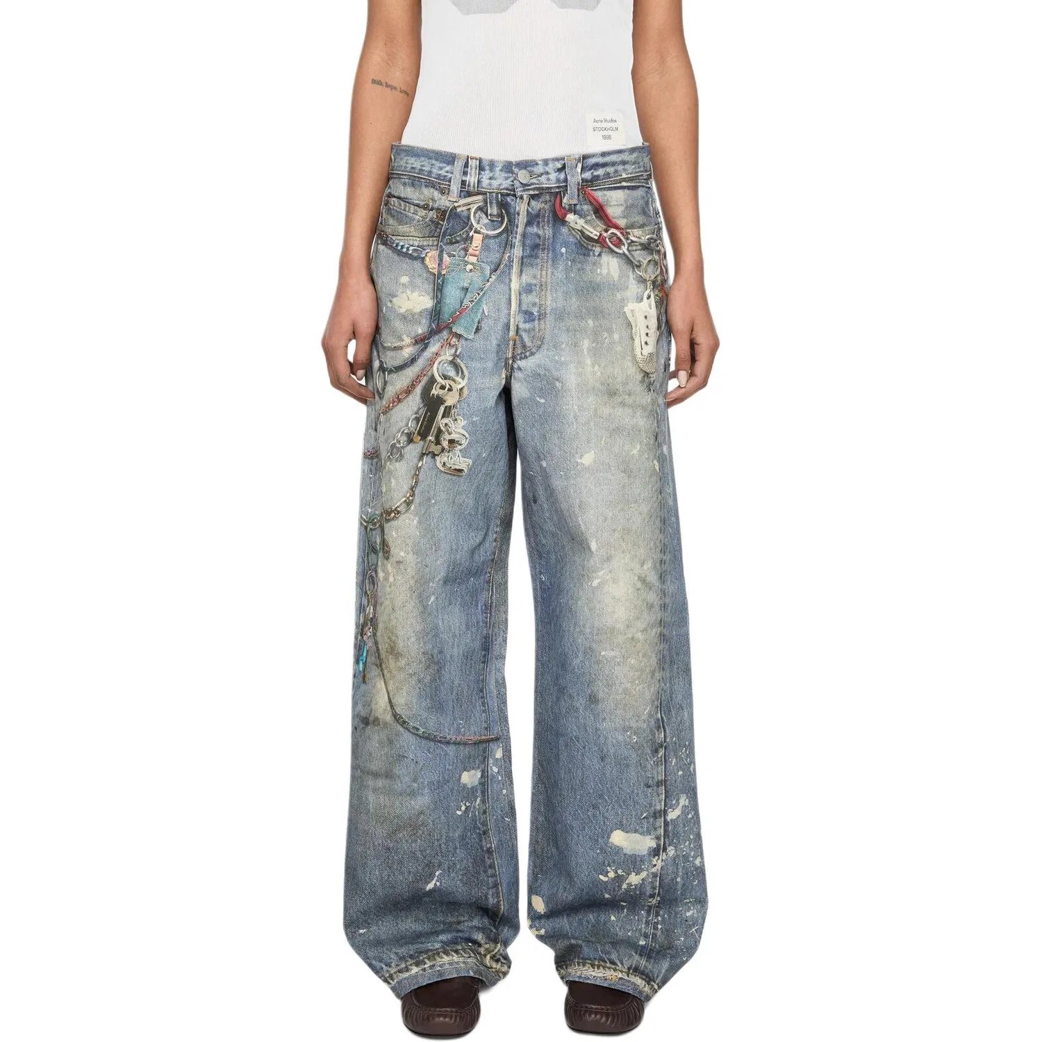 Джинсы свободного кроя, Wide Leg, Acne Studios, Medium Blue — фото 3