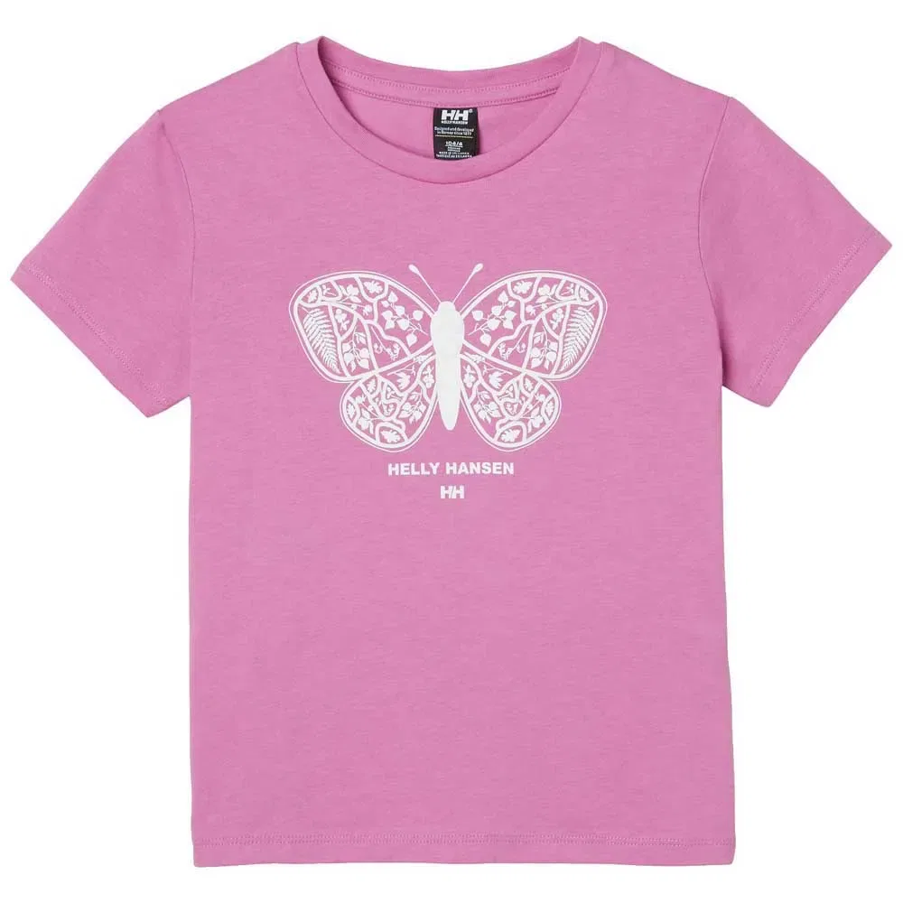 Детская футболка для девочек с принтом Graphic K Helly hansen, Pink — фото 3