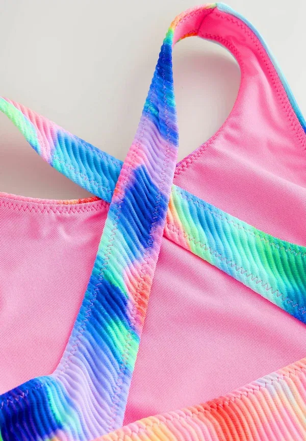 Купальник бикини разноцветный Regular fit - short set Next, Rainbow Tie Dye — фото 3