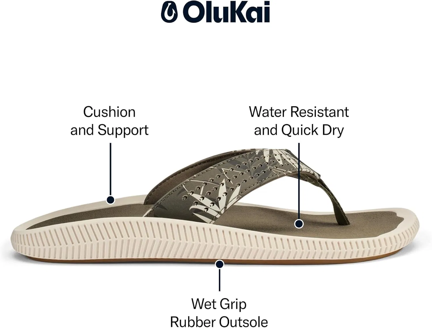 Сандалии OLUKAI Ulele, водонепроницаемые, Hunter/Aloha — фото 3