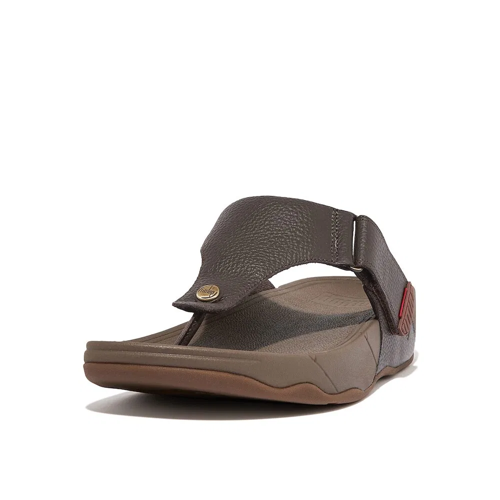 Мужские шлёпанцы Track II Toe Post тёмно-коричневые от Fitflop — фото 2