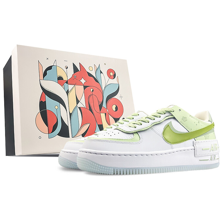 

Кроссовки Nike Air Force 1 Skateboarding Shoes Women's Low-top White/Green, белый