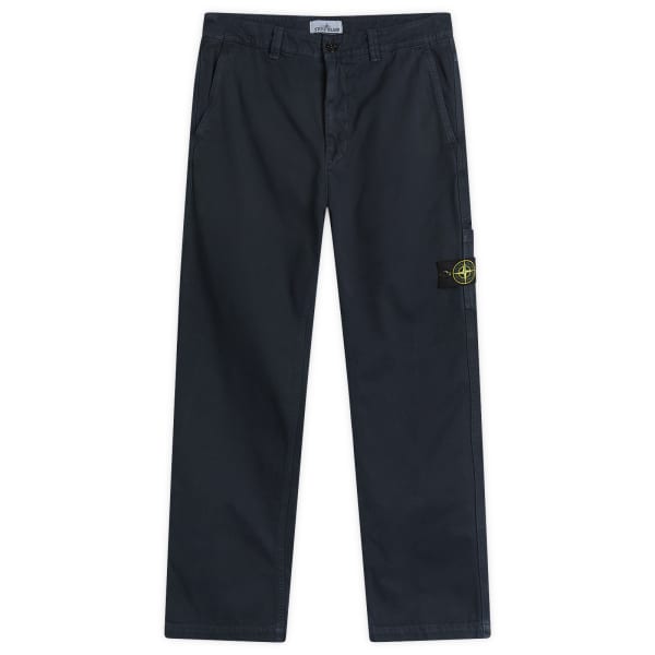 

Рабочие брюки из панамского хлопка с эффектом старины Stone Island, темно-синий синий