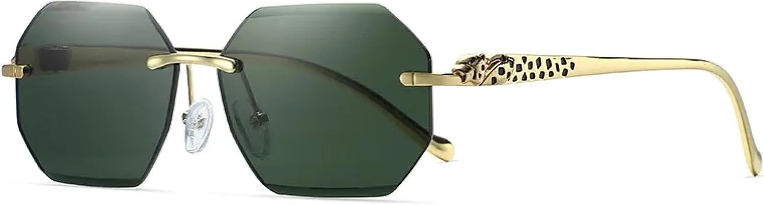 

Модные солнцезащитные очки для женщин, солнцезащитные очки без оправы, элегантные очки для путешествий, модные очки для уличной фотографии TKKTLLT, Green