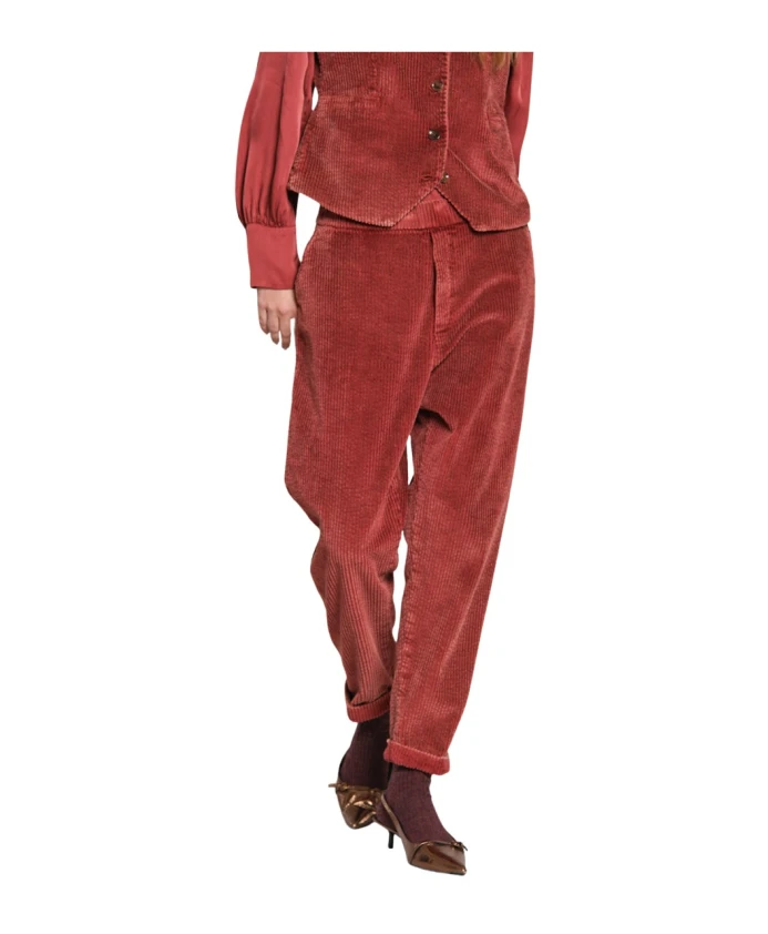 

Бордовые вельветовые брюки-чинос свободного кроя Mason'S, красный