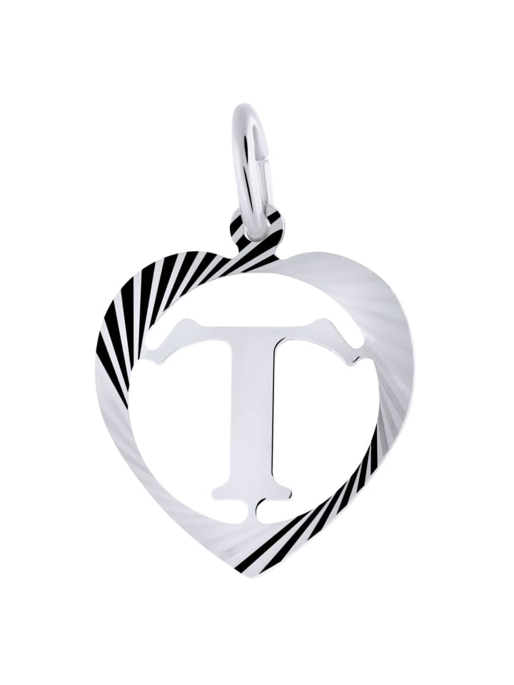 

Lucardi Подвеска из серебра 925 пробы в форме сердца с буквой Т