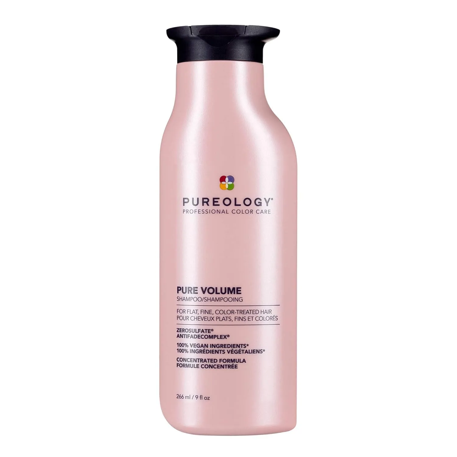 Шампунь Pureology Pure Volume - придает объем и подвижность, легкий шампунь для тонких, безжизненных и окрашенных волос, без сульфатов и подходит для веганов. 266 мл (.)