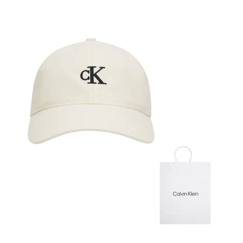 

Calvin Klein Хлопковая бейсболка унисекс, YAE-Cow Ivory