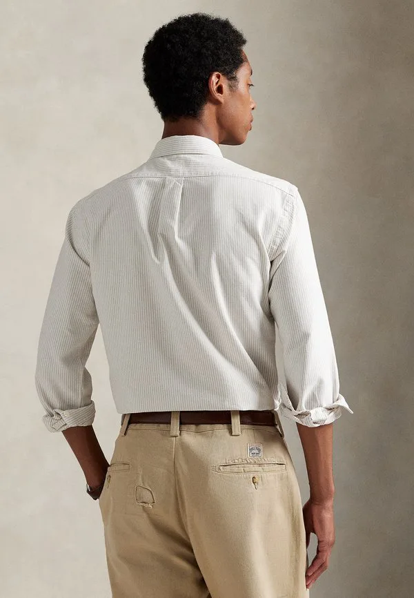 Рубашка-Оксфорд в полоску, сшитая на заказ. Polo Ralph Lauren, Coastal Beige/White — фото 3