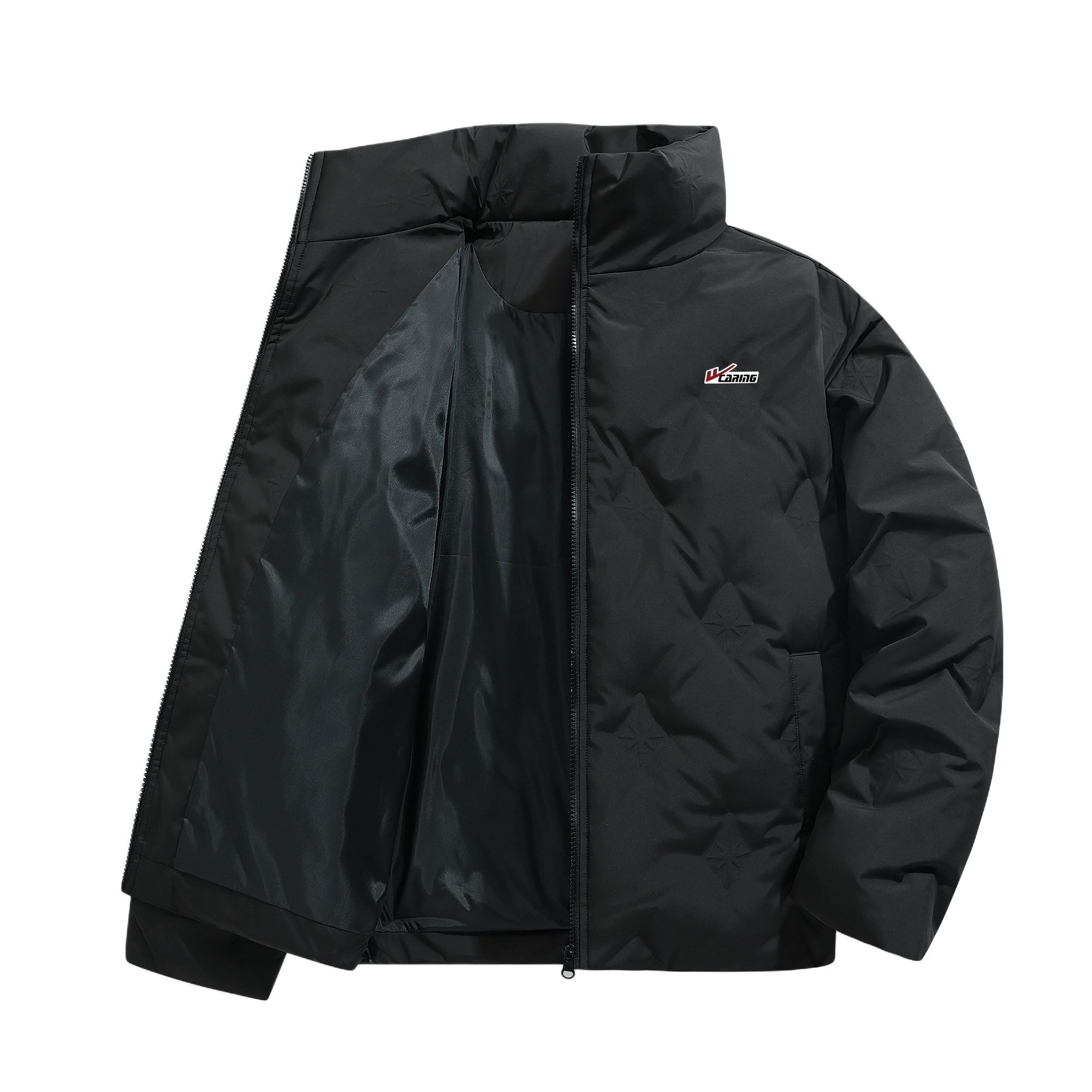 

Пуховик Unisex Stand Collar Fleece lined WARRIOR, черный