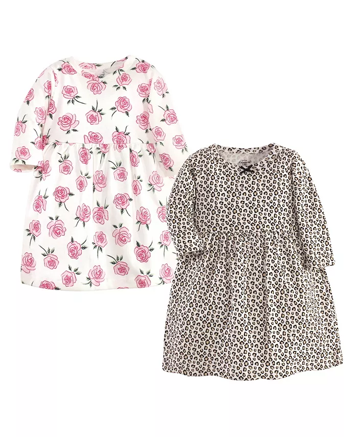 

Платье для девочек Treasure Cotton с длинным рукавом, 2 шт., Leopard Rose, размер 5 Little Treasure, мультиколор