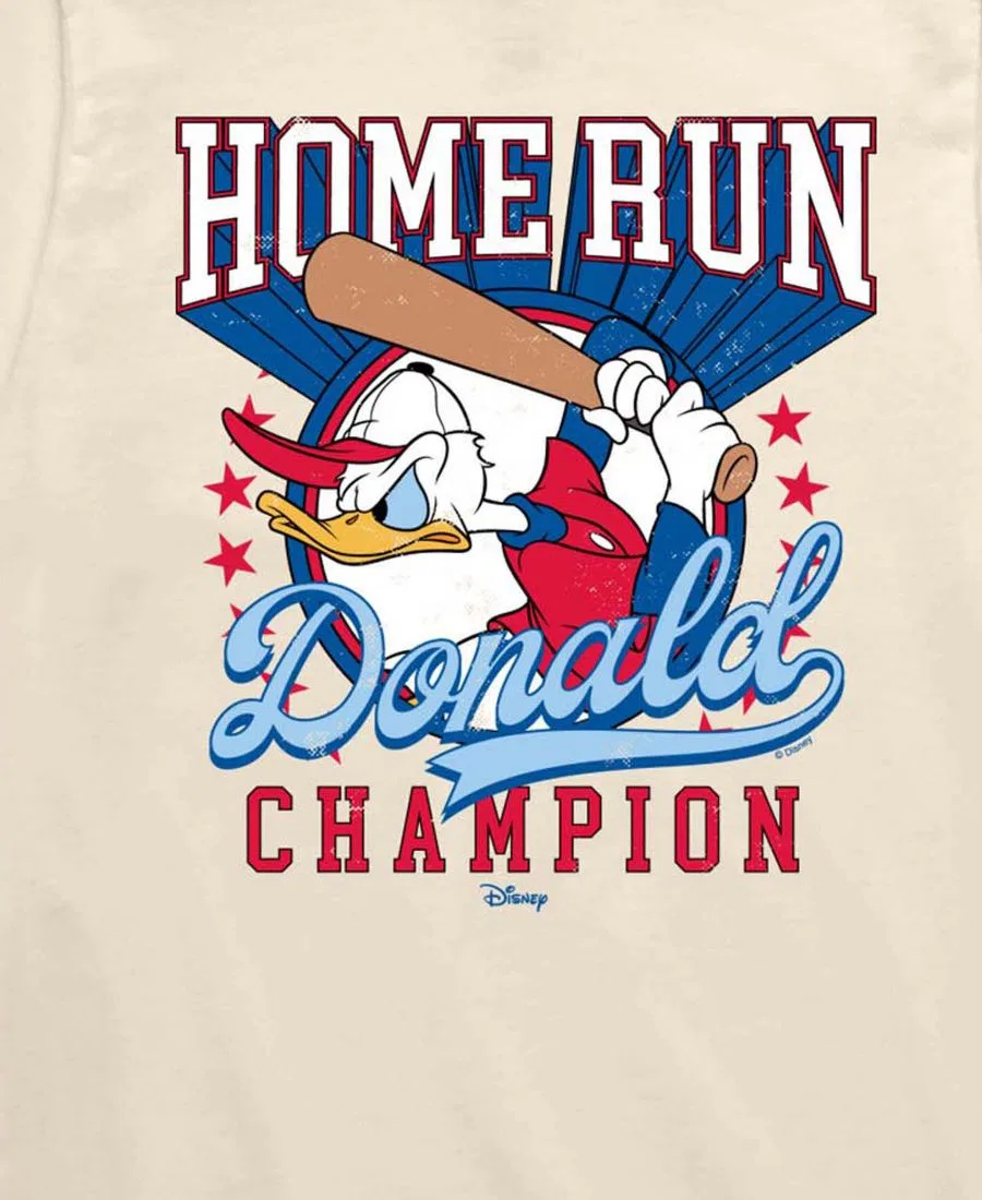 Детская футболка с коротким рукавом "8-20 Home Run Donald" с графическим принтом Disney, кремовый — фото 3