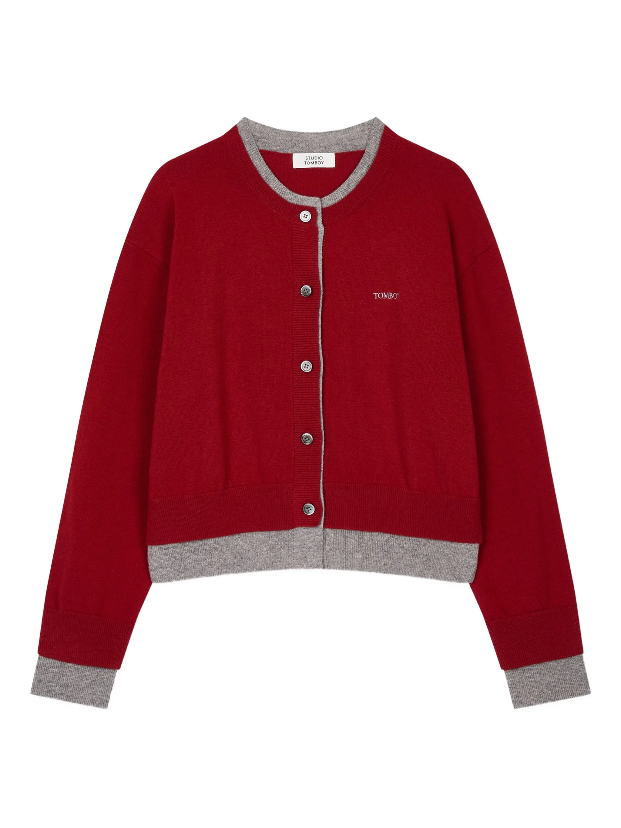 

Кардиган с вышитым логотипом Tomboy, красный