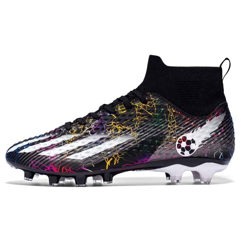 

Футбольные бутсы Anti-Kick Support с высоким голенищем для подростков Kuding, черный/белый