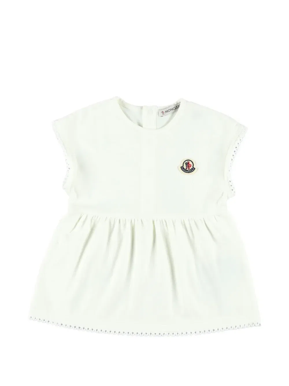 Комплект из топа и шорт с кружевом Moncler Enfant, бежевый — фото 2