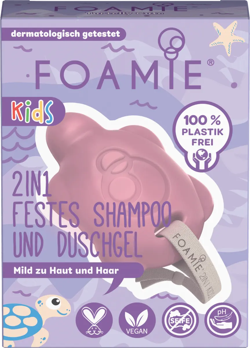 

Твердый шампунь и усилитель Гель для душа 2в1 фиолетовый 80г Foamie