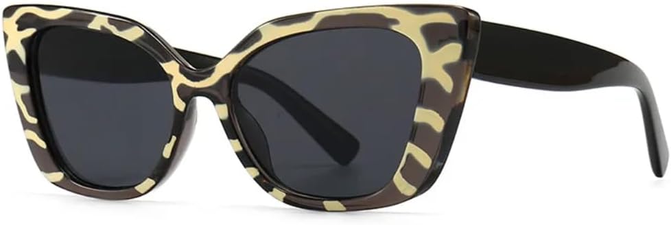 

Винтажные женские солнцезащитные очки «кошачий глаз» в стиле ретро, ​​цвет шампанского с леопардовым принтом, очки с защитой от УФ-излучения UV400 для мужчин TYUVIVO, C2