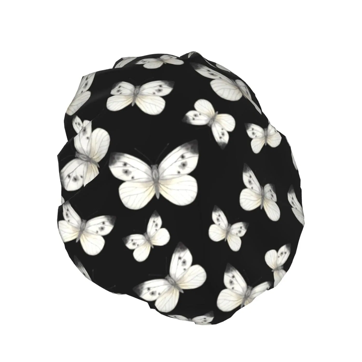 Шапочка для душа с принтом White Butterflies, Ahdyr, One Size, Белый — фото 2
