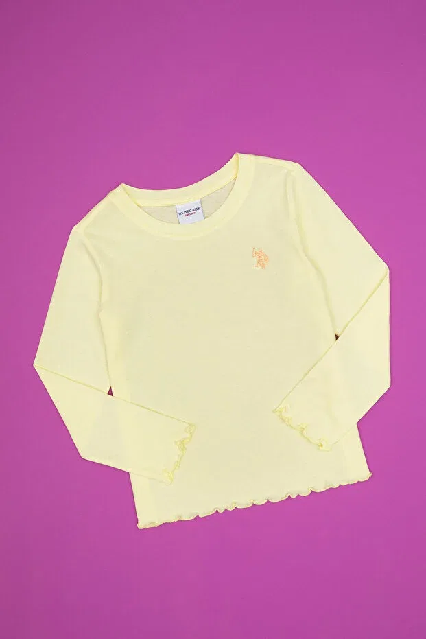 Детские свитшот для девочек с круглым вырезом U.S. Polo Assn., Yellow — фото 3