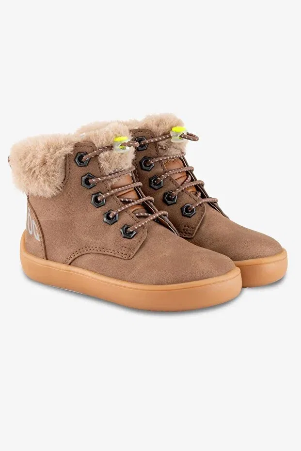 Детские ботинки для девочек с мехом Furry boots brown oak Hopfrög, Brown Oak