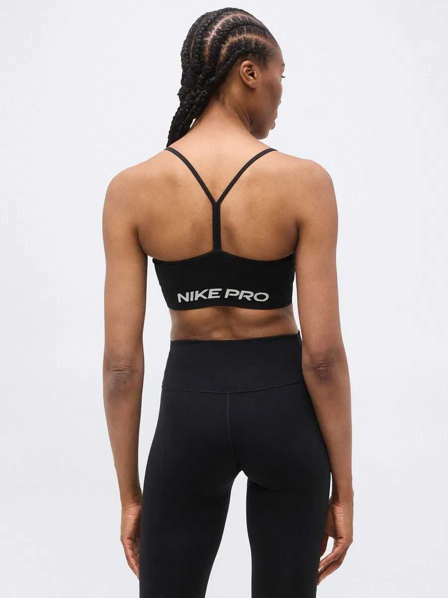 Спортивный бюстгальтер NIKE Bralette Sports Bra 'Pro' черного цвета — фото 4