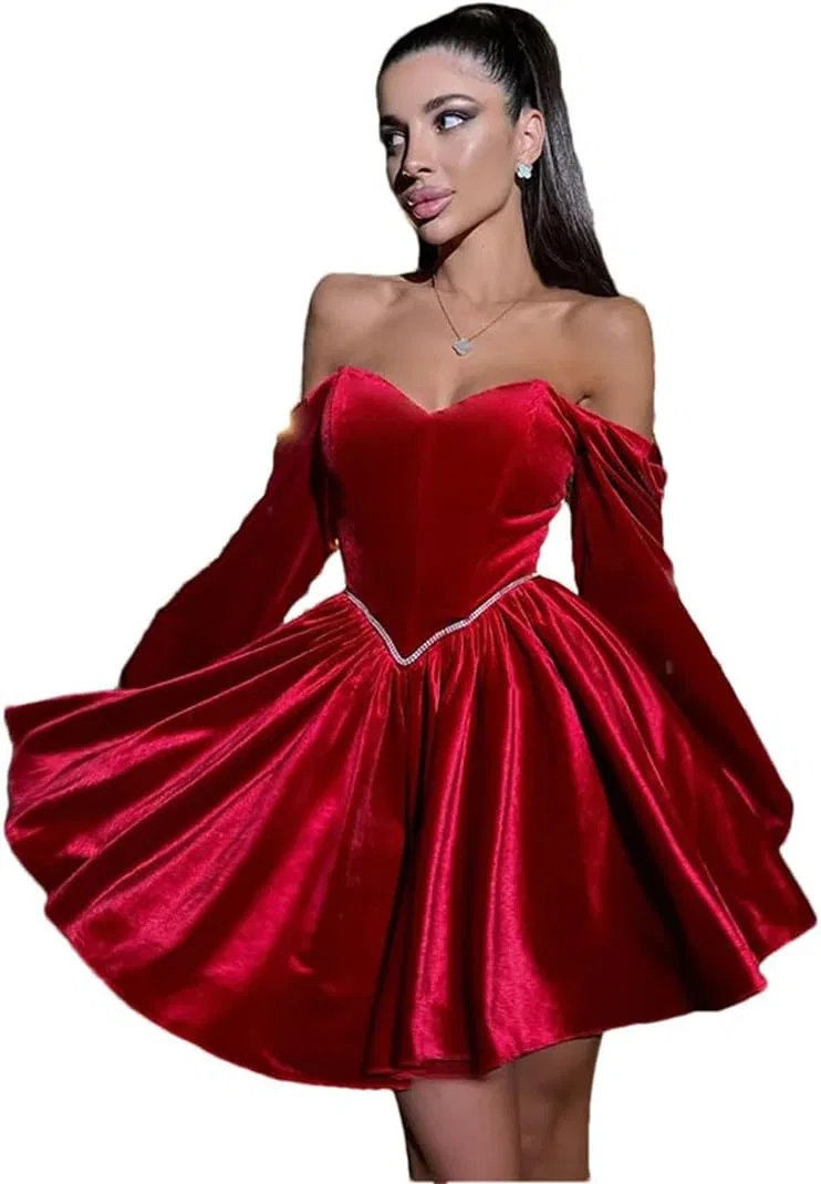 Женское платье с воланами и кружевной вышивкой, Red