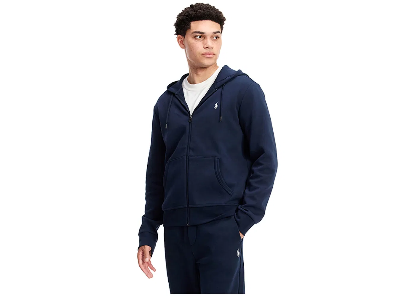 Мужская худи на молнии с капюшоном с принтом Hoodie Polo Ralph Lauren, Aviator Navy/White — фото 2