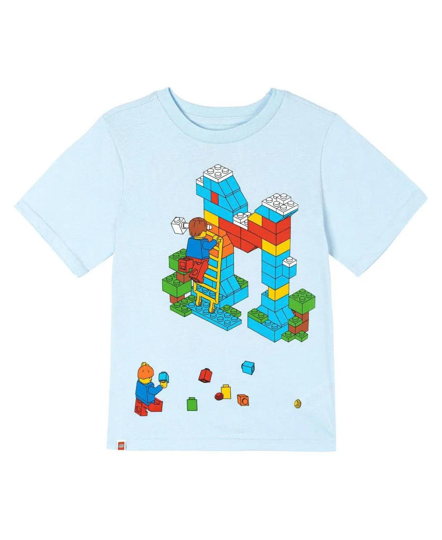 Футболка с коротким рукавом с принтом Lego, Light Blue Bricks