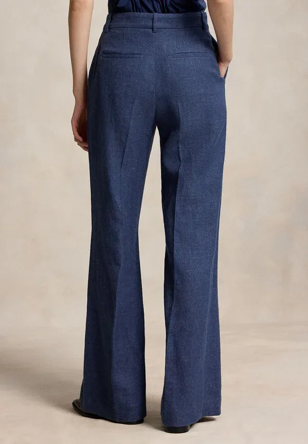 Брюки льняные из смесовой ткани beaton pant, Polo Ralph Lauren Melange, синий — фото 3