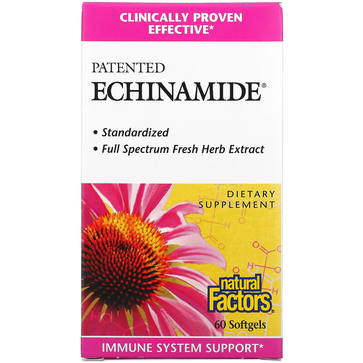 

Natural Factors, Echinamide, запатентованная добавка, 60 мягких таблеток