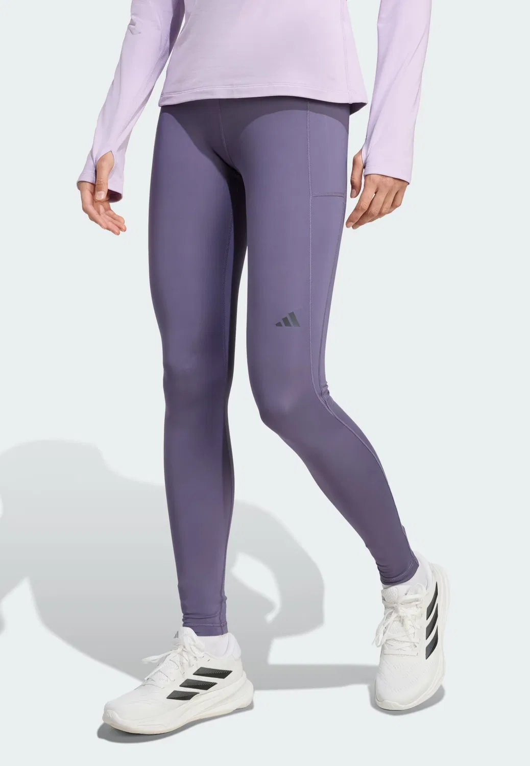 Спортивные брюки-скинни Adidas Performance Own The Run фиолетового цвета — фото 2