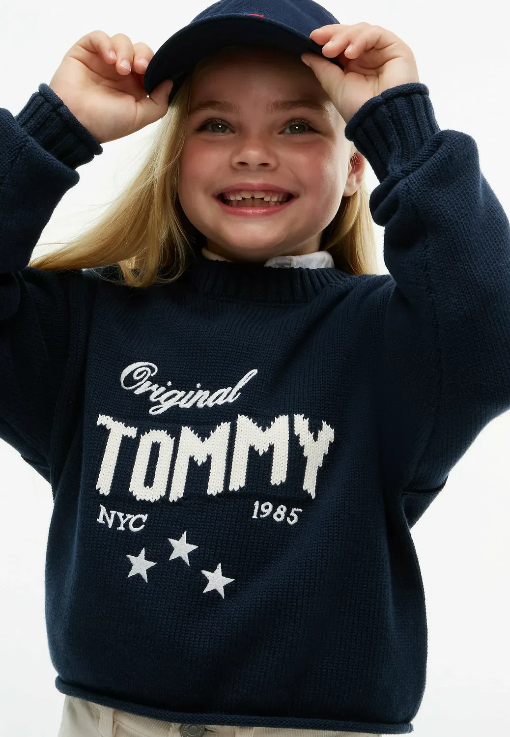 Свитер с вышивкой в виде звезд и свободными рукавами-баллонами Tommy Hilfiger, Dark Blue — фото 4