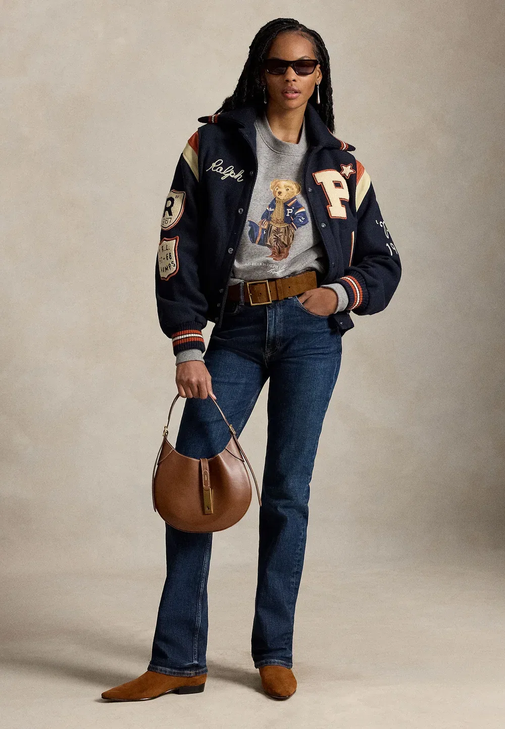 Свитшот с круглым вырезом и изображением медведя поло Polo Ralph Lauren, Dark Vintage Heather — фото 2
