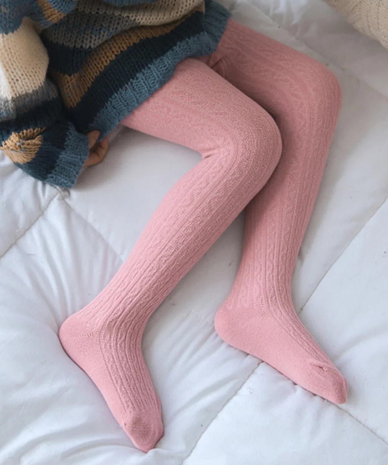 Детские колготки с эффектом скрученной резинки DAY CLOSET, Pink