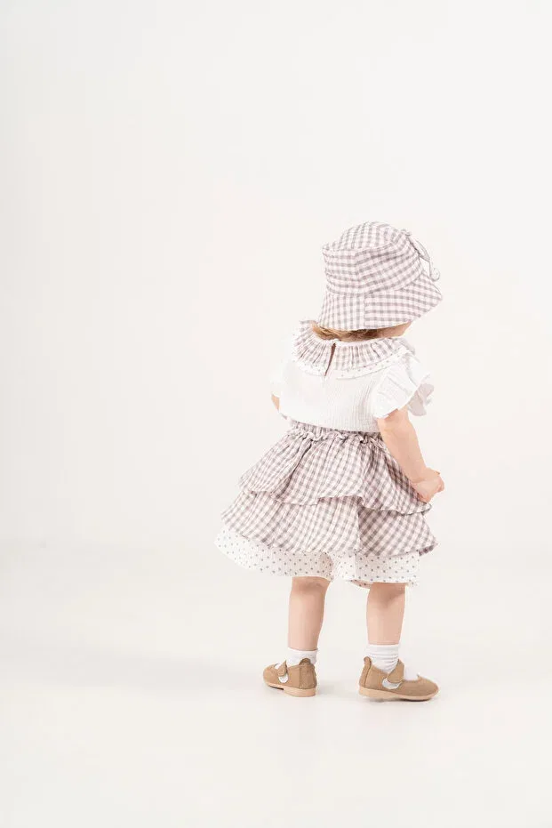 Детский комплект для девочек из муслина с принтом Glam Jnf Kids, Gray — фото 4