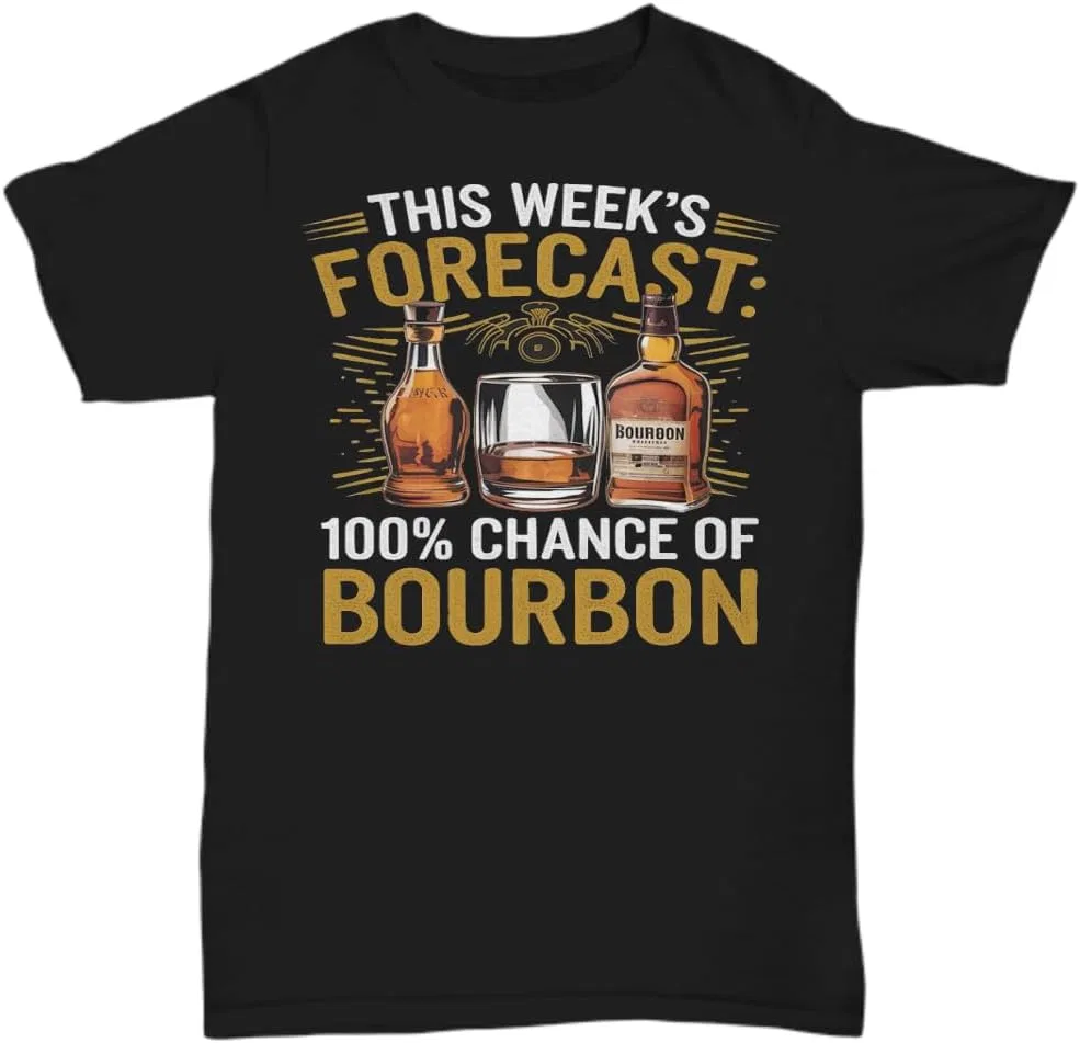 Мужская футболка с принтом 100% Chance of Bourbon, Black