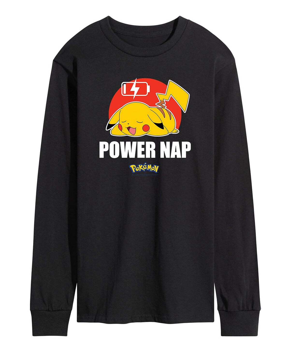 

Мужская футболка с длинным рукавом pokemon power nap AIRWAVES, черный
