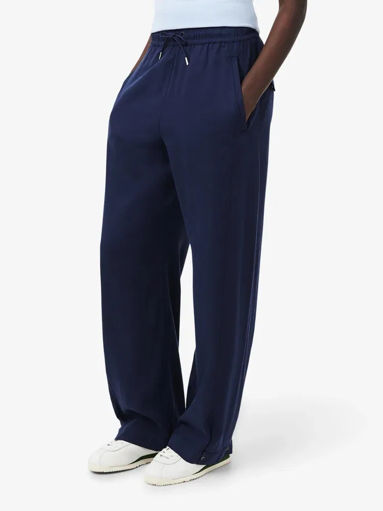 Брюки женские LACOSTE HF6777, широкие, лен с лиоцеллом, Navy — фото 2