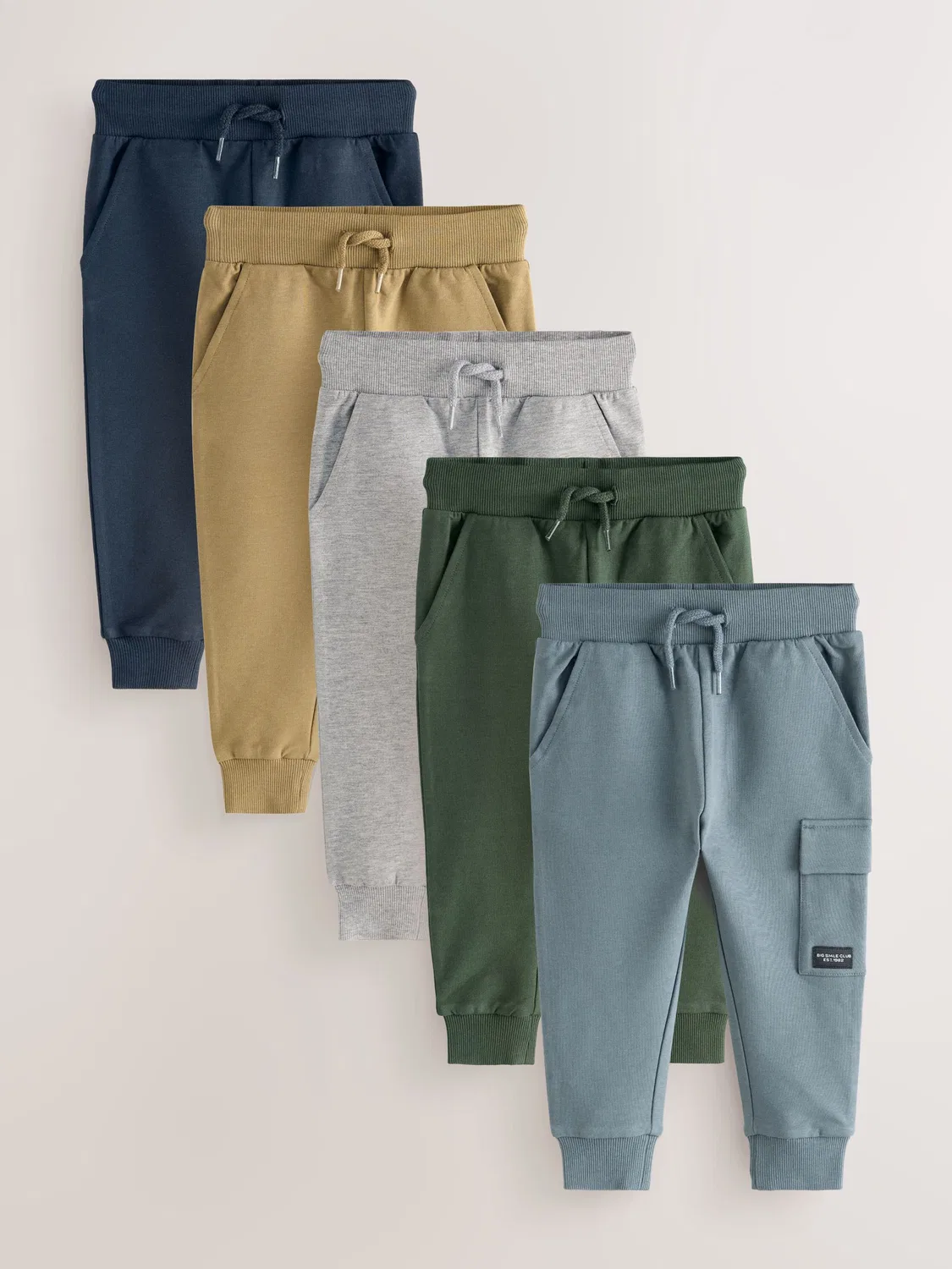 Спортивные штаны Skinny Fit 5 шт Next, черный/серый меланж/коричневый