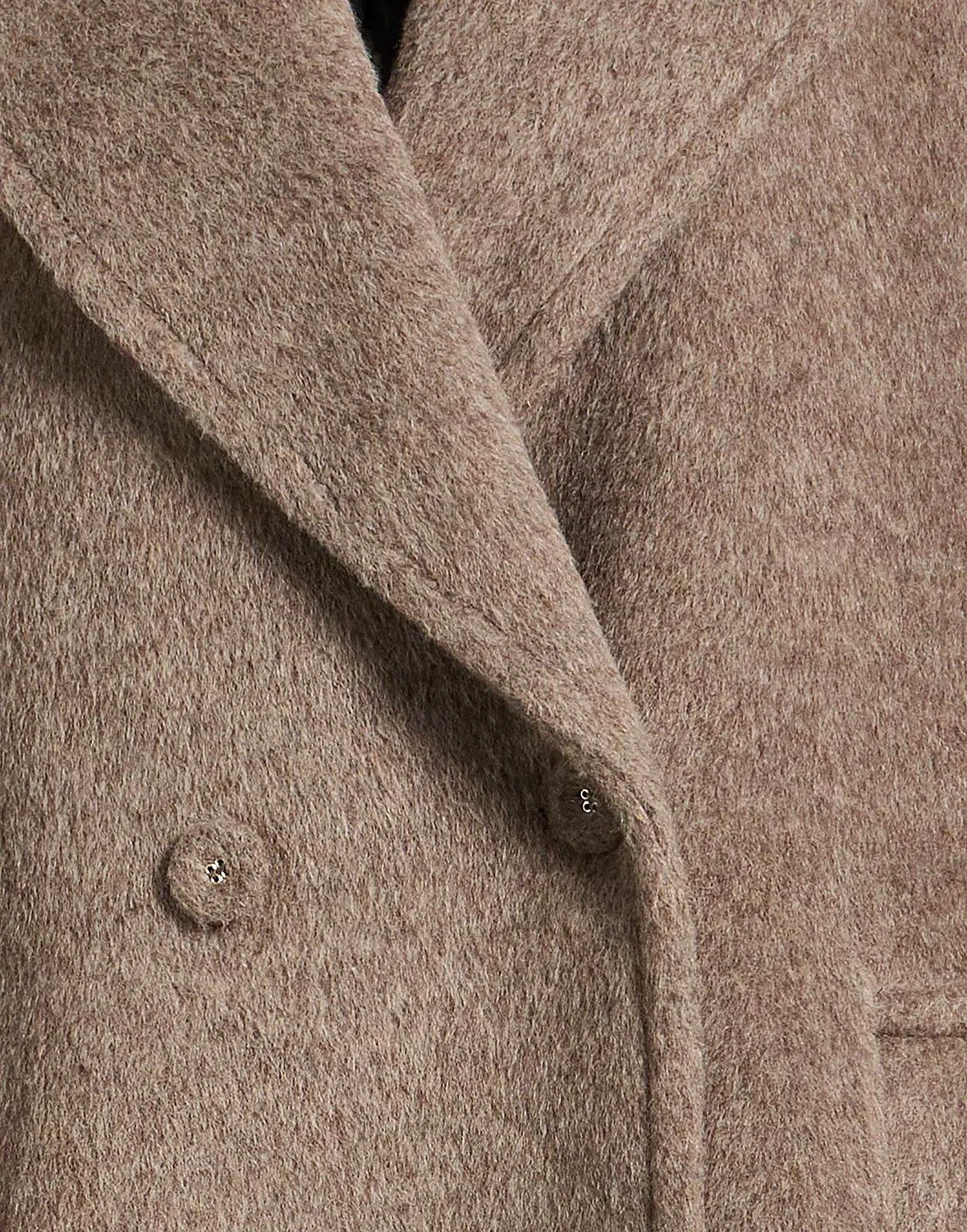 Женское двубортное пальто из альпаки Acne Studios, серый — фото 4