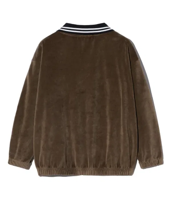 Свитшот с велюровым воротником, Kids velour collar crewneck, Brownbreath Kids, коричневый — фото 3