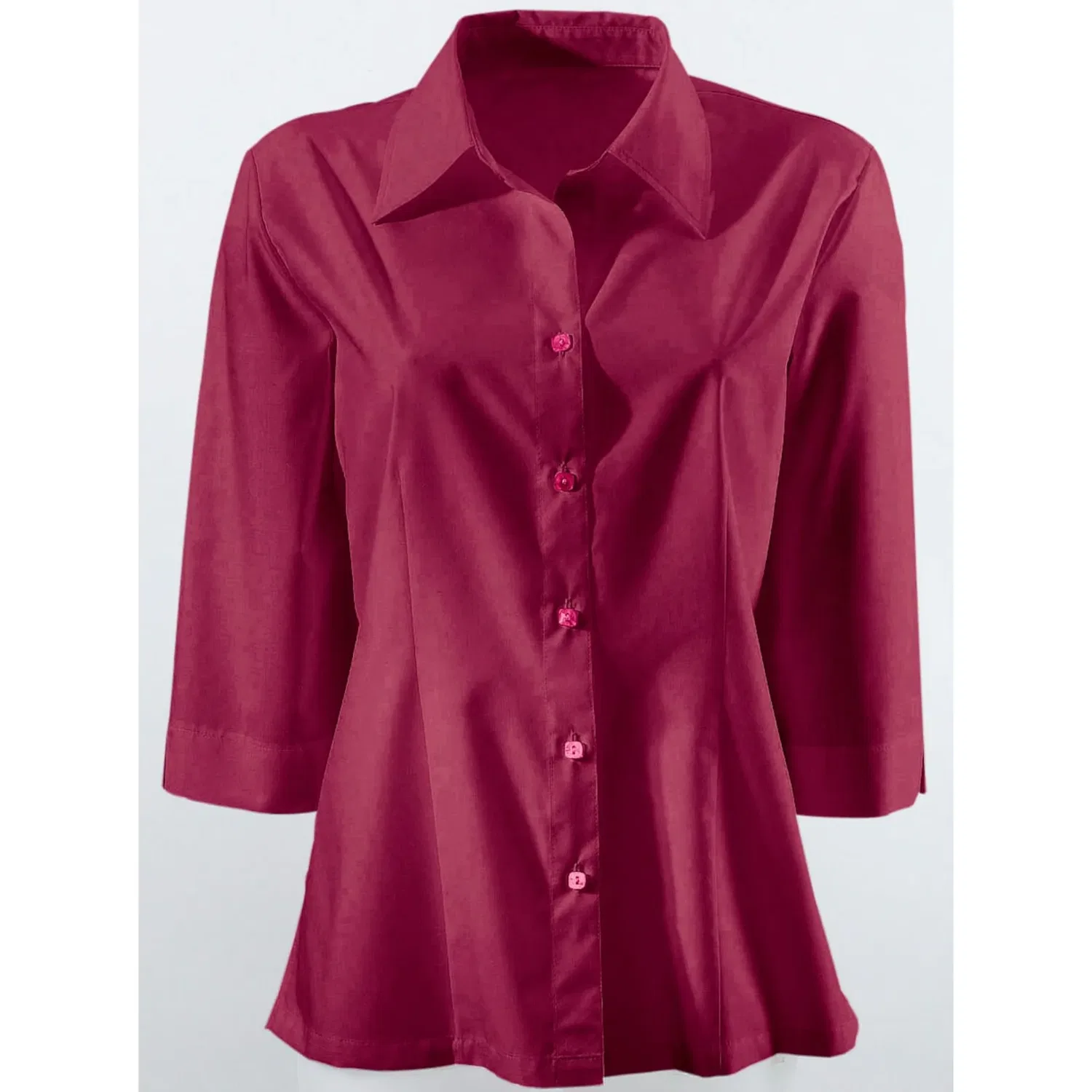 Классическая блуза с 3/4 рукавами Classic Basics, Wine Red — фото 3