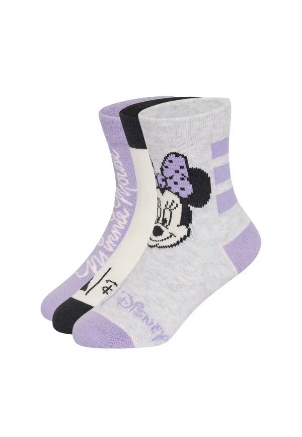 Набор из 3 пар носков Adidas Disney Minnie Mouse Adidas Sportswear, светло-серый/сиреневый/кремовый
